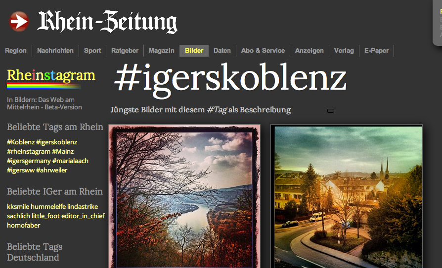 Beispielhaftes Projekt: "Rheinstagram".